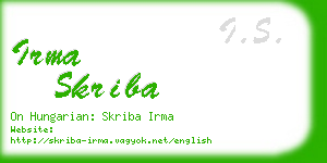 irma skriba business card